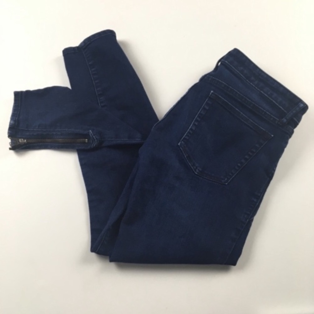 GAP Always Skinny Moto Zipper Ankle Dark Wash Stretch Jeans Women’s Sz 27
